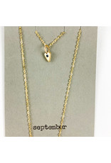 Penny Larsen September Necklace/ Sapphire Gold Chain Birthstone