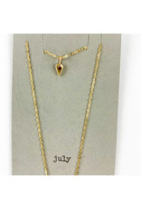 Penny Larsen July Necklace/ Ruby Gold Chain Birthstone