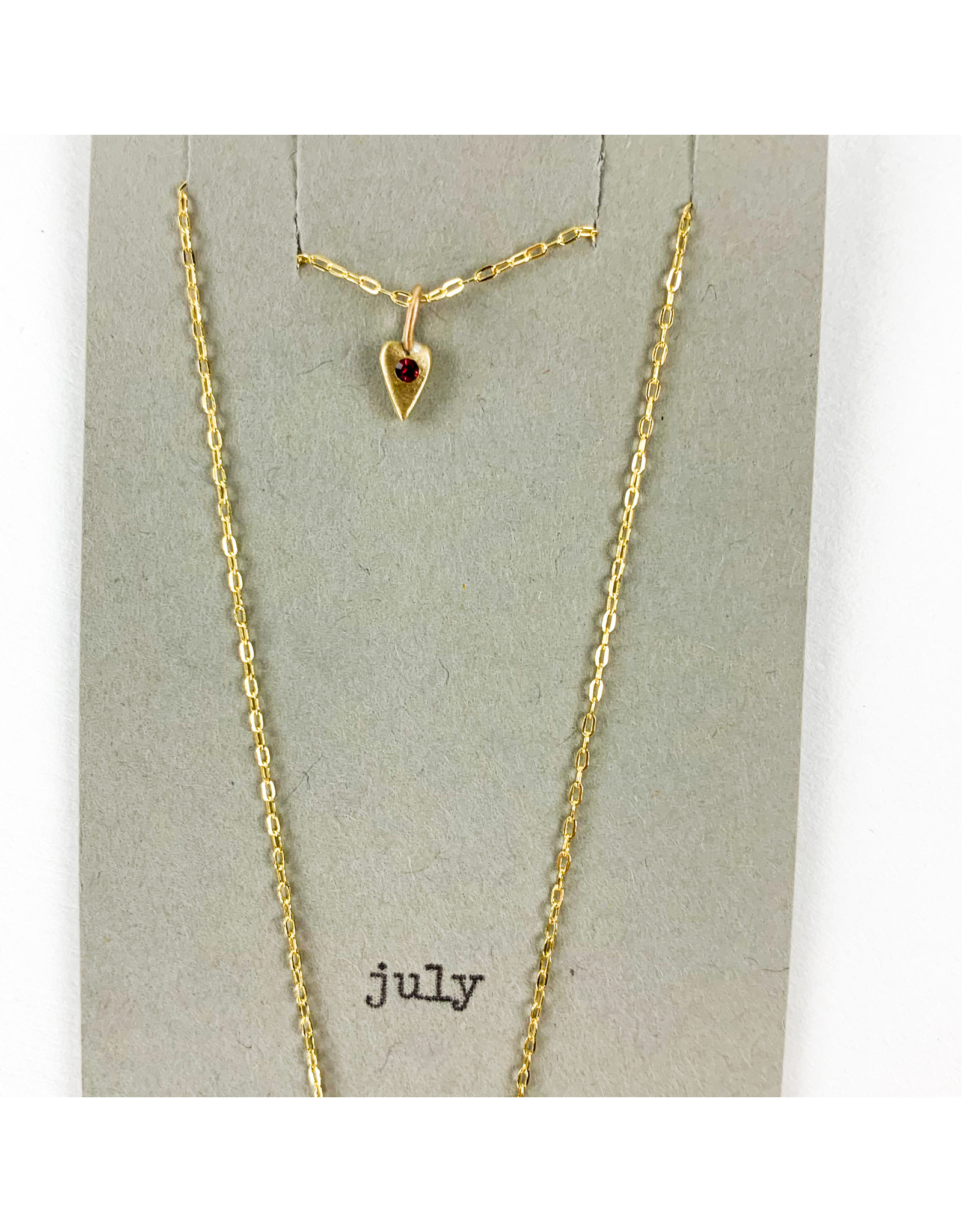 Penny Larsen July Necklace/ Ruby Gold Chain Birthstone
