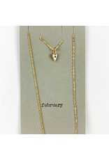 Penny Larsen February Necklace/ Amethyst Gold Chain Birthstone