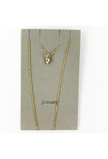 Penny Larsen January Necklace/ Garnet Gold Chain Birthstone