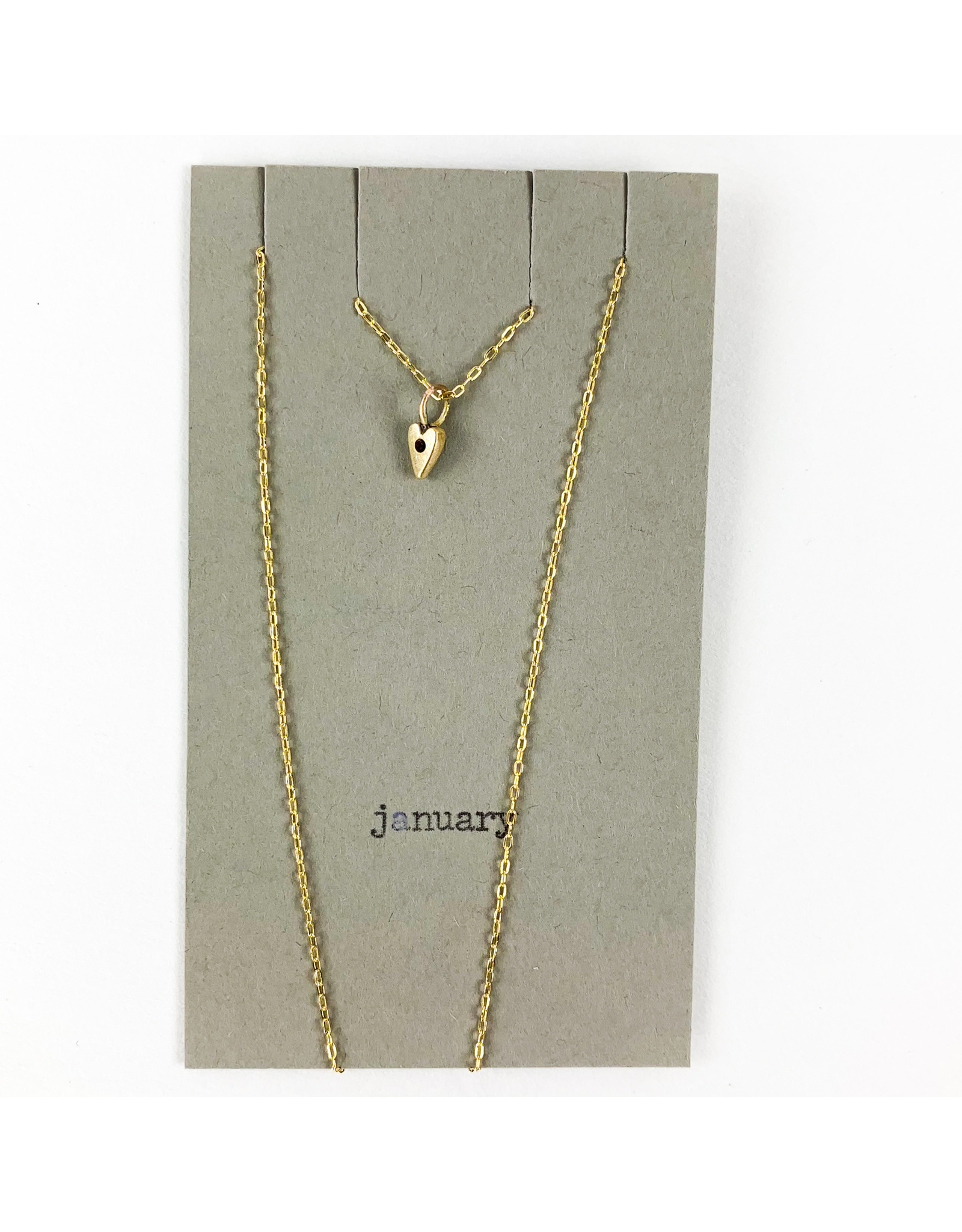 Penny Larsen January Necklace/ Garnet Gold Chain Birthstone