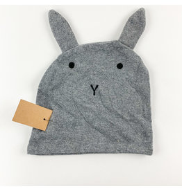 Creative Co-Op Cotton Knit Bath Mitt Grey Bunny