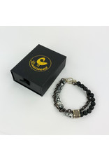 Renaissance Accessories Bracelet Black Malachite Black Lava Beads