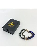 Renaissance Accessories Bracelet Lapis Black Lava Beads