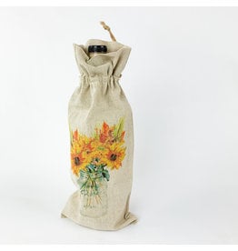 Mason Jar Fall Flowers Wine Bag