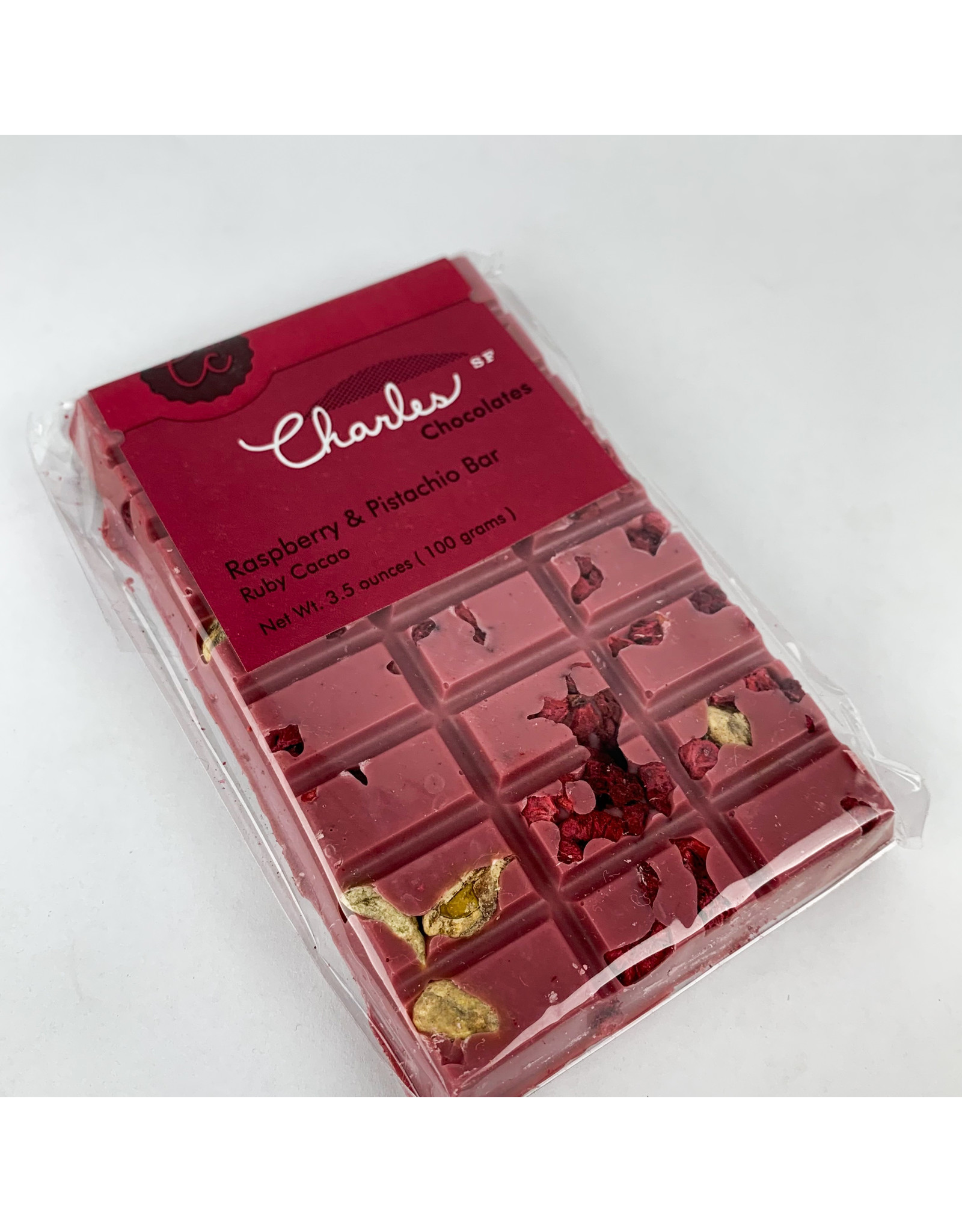 Charles Chocolate Ruby Pistachio Raspberry Bar