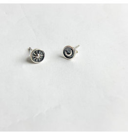Sun and Moon Posts Sterling Silver