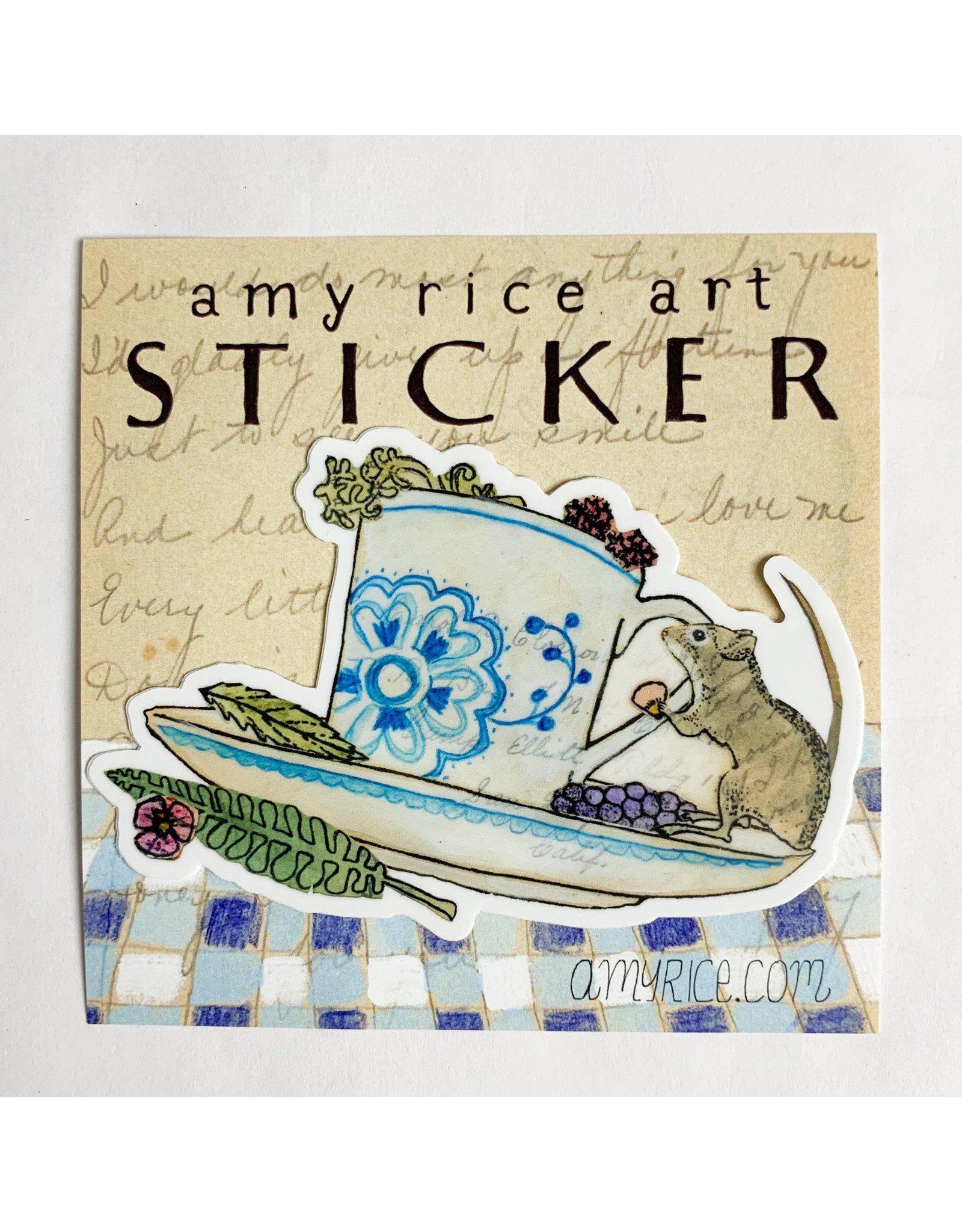 Amy Rice Teacup Mouse Sticker