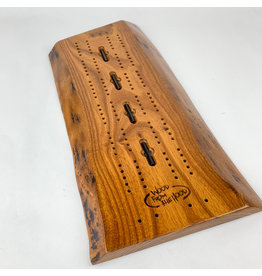 Wood From the Hood Small Cribbage Board Dark Stain