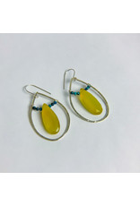 Emily Madland /Consignment EM10 Yellow Onyx Chrysocolla Earrings