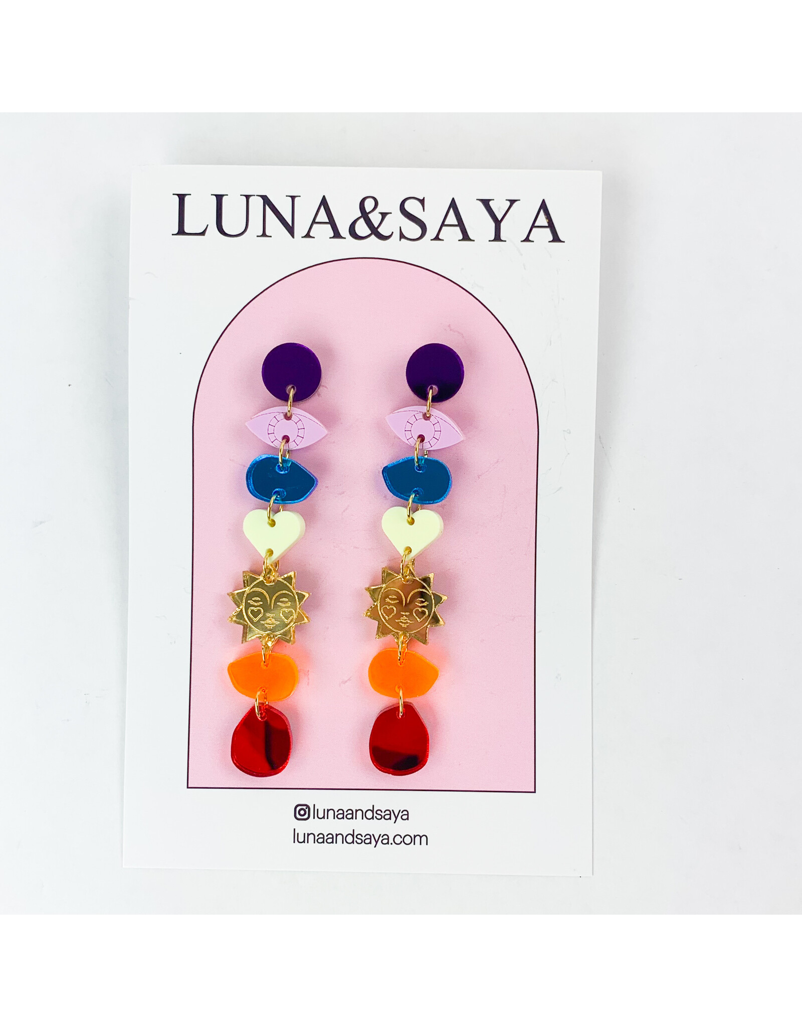 Luna and Saya Chakra Dangles Rainbow