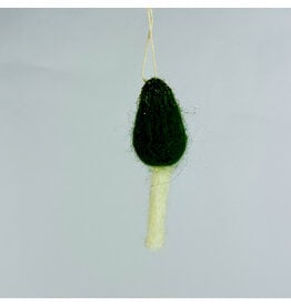 Creative Co-Op Wool Cone Mushroom Green