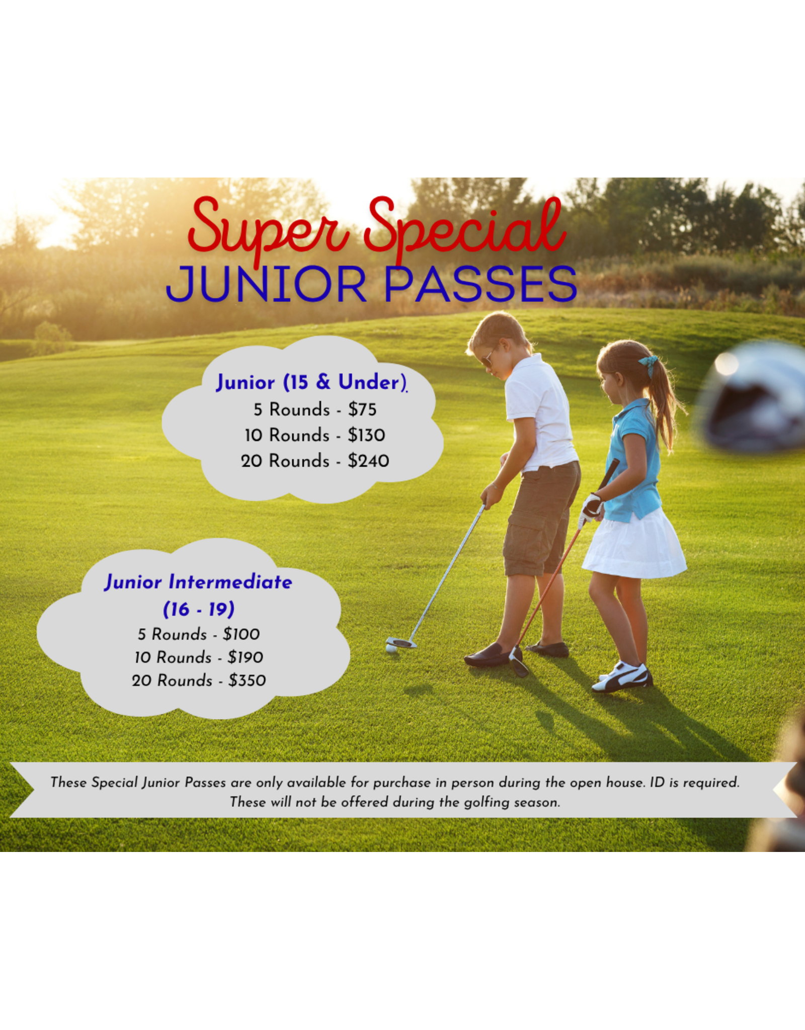 Super Special 5 to 20 ROUNDS Junior Passes