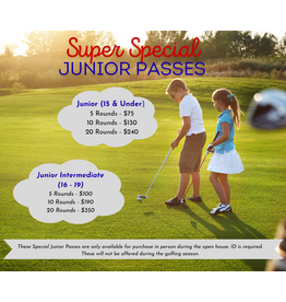 Super Special 5 to 20 ROUNDS Junior Passes