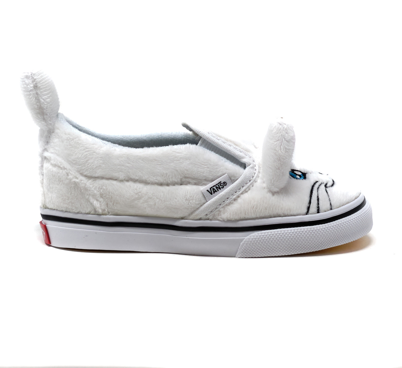 vans toddler white slip ons