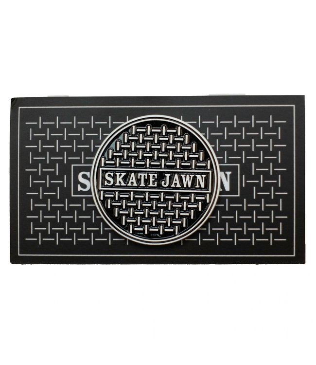 Skate Jawn Enamel Pin Black and White