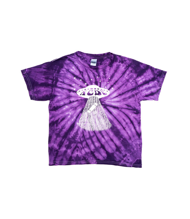 KCDC UFO Tee Youth Tie Dye Purple