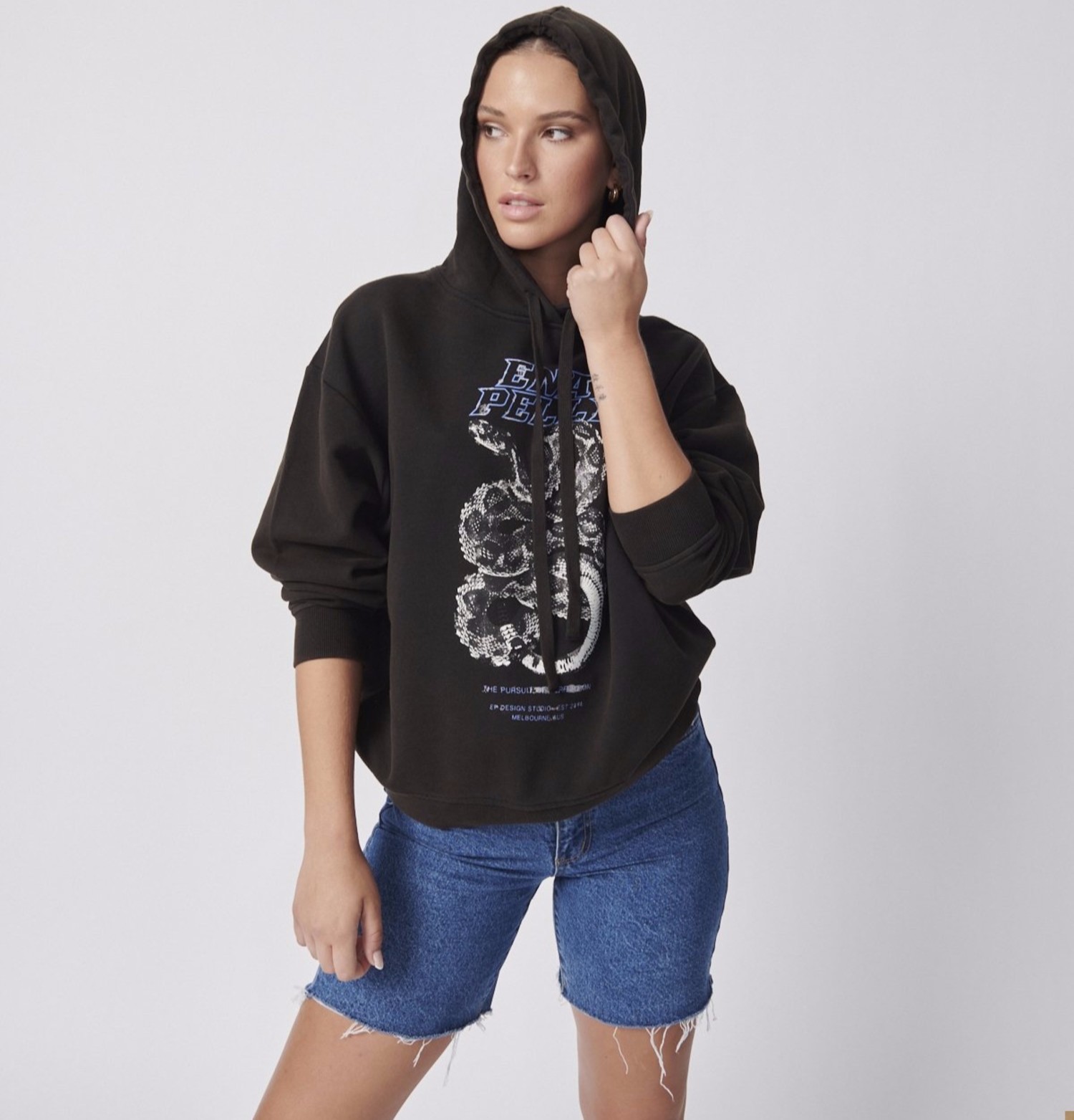 ENA PELLY PYTHON PRINT HOODIE - Clever Ain't Wise