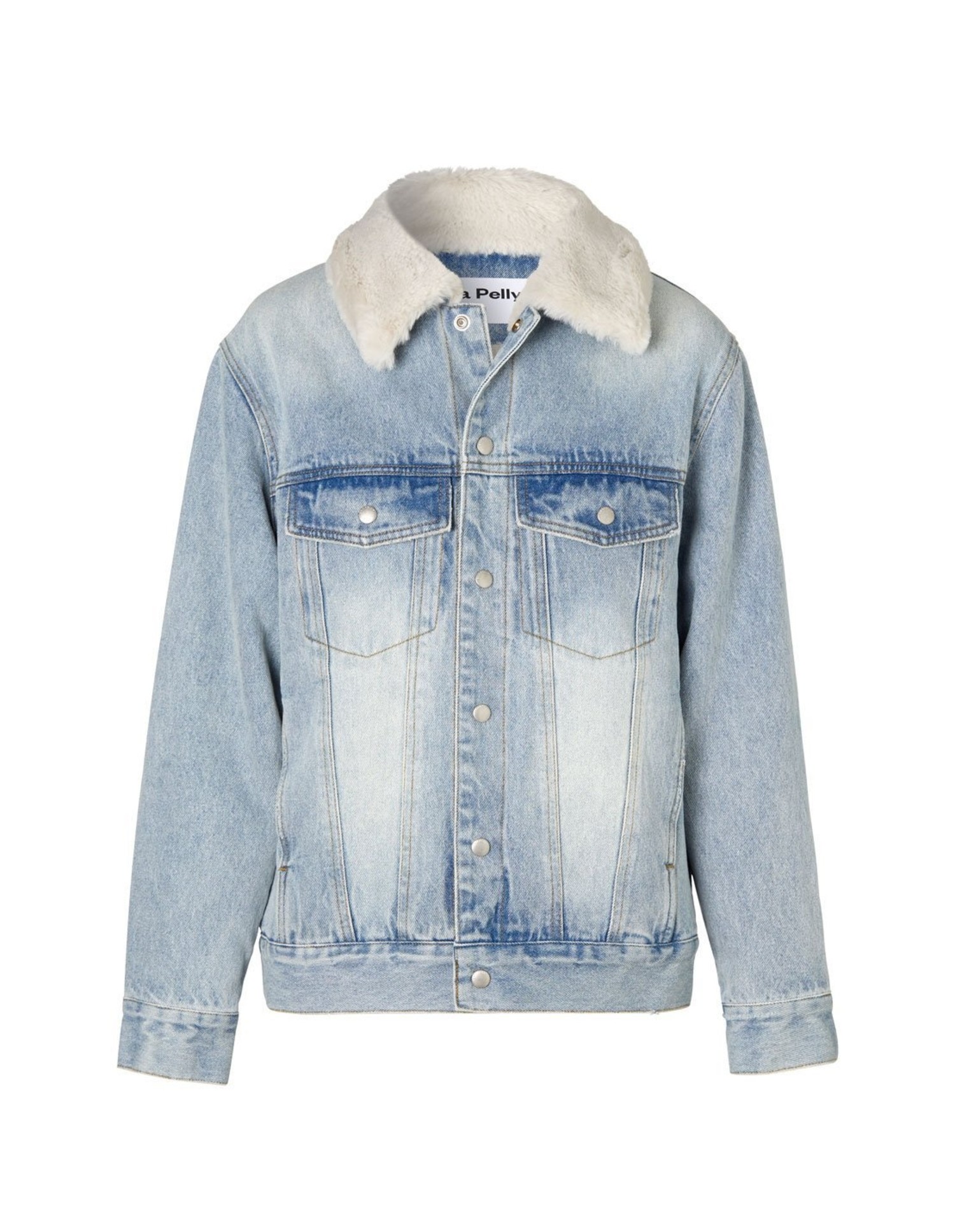 ENA PELLY DENIM FAUX FUR JACKET Clever Ain't Wise
