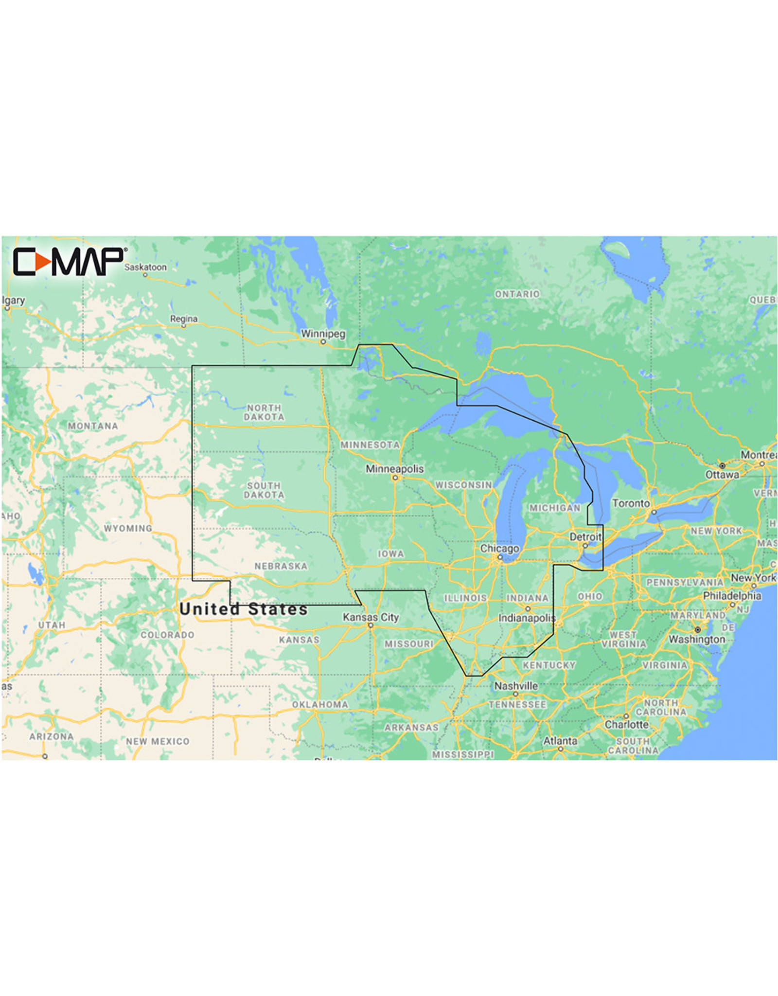 C-map REVEAL™ US Lakes North Central  Inland Chart
