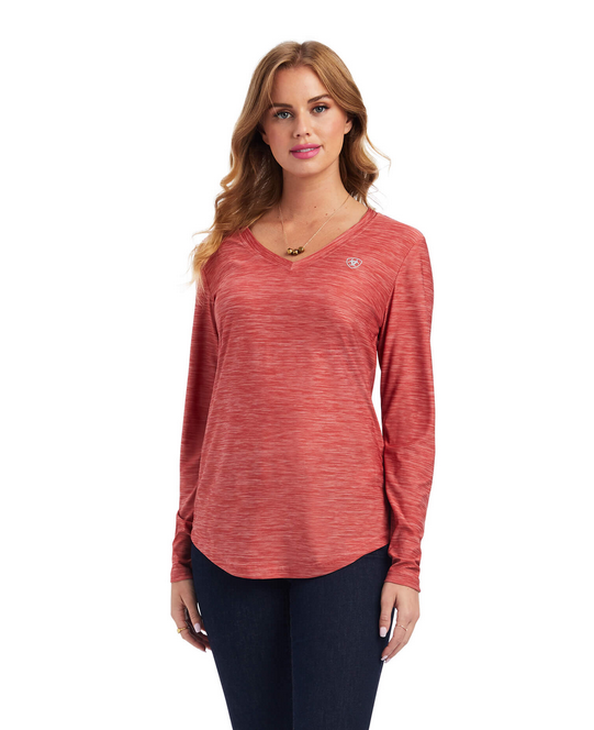 T-shirt Femme équestre Gris - Motif Saut à Cheval - Manches Longues - Occasion Bon état - Marque Equestrian