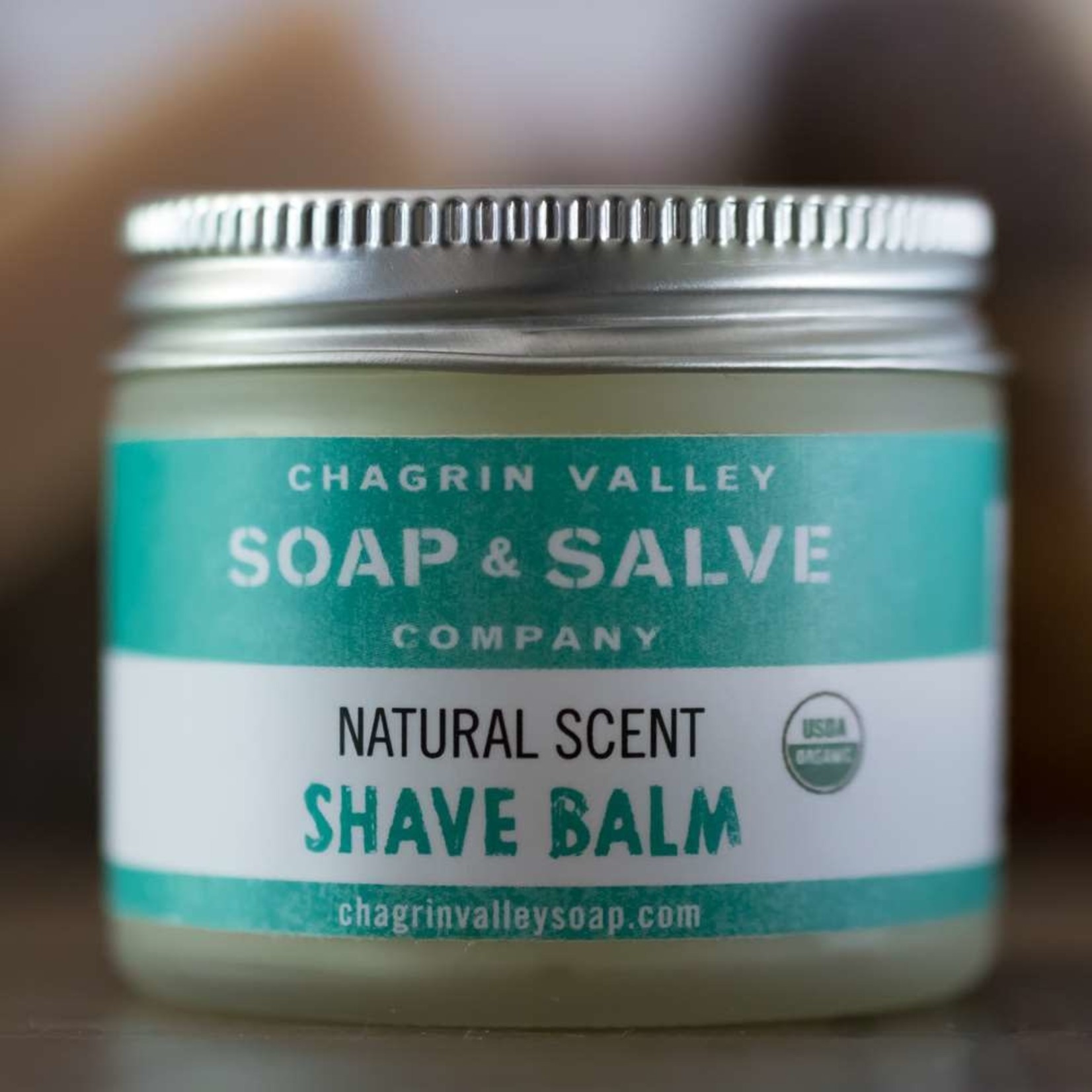 Chagrin Valley Soap and Salve Natural Scent Shave Balm 2.2oz Jar