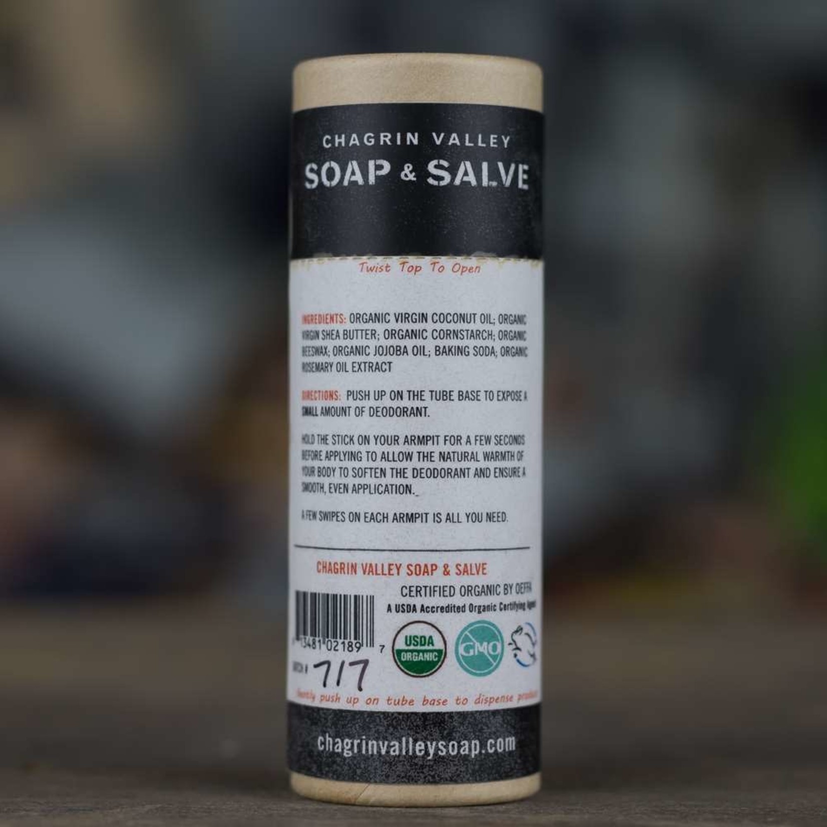 Chagrin Valley Soap and Salve Natural Scent 1.5oz Coconut Stick Deodorant
