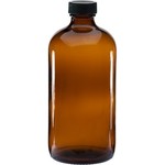 16oz Amber Glass Round Bottle Container