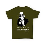 Hempy's Hemp T Shirt Uncle Sam Green