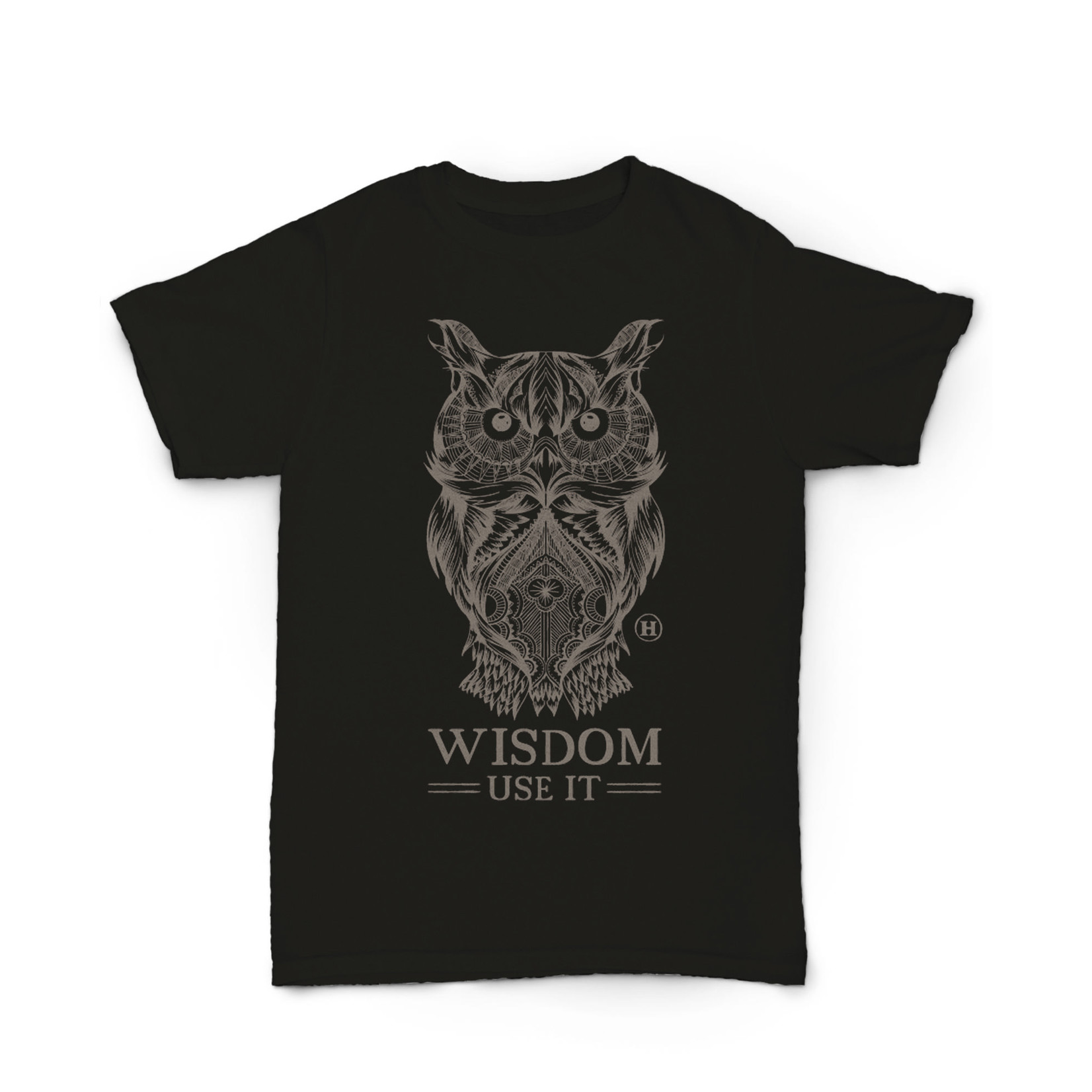 Hempy's Hemp T Shirt Totem Owl Series Black