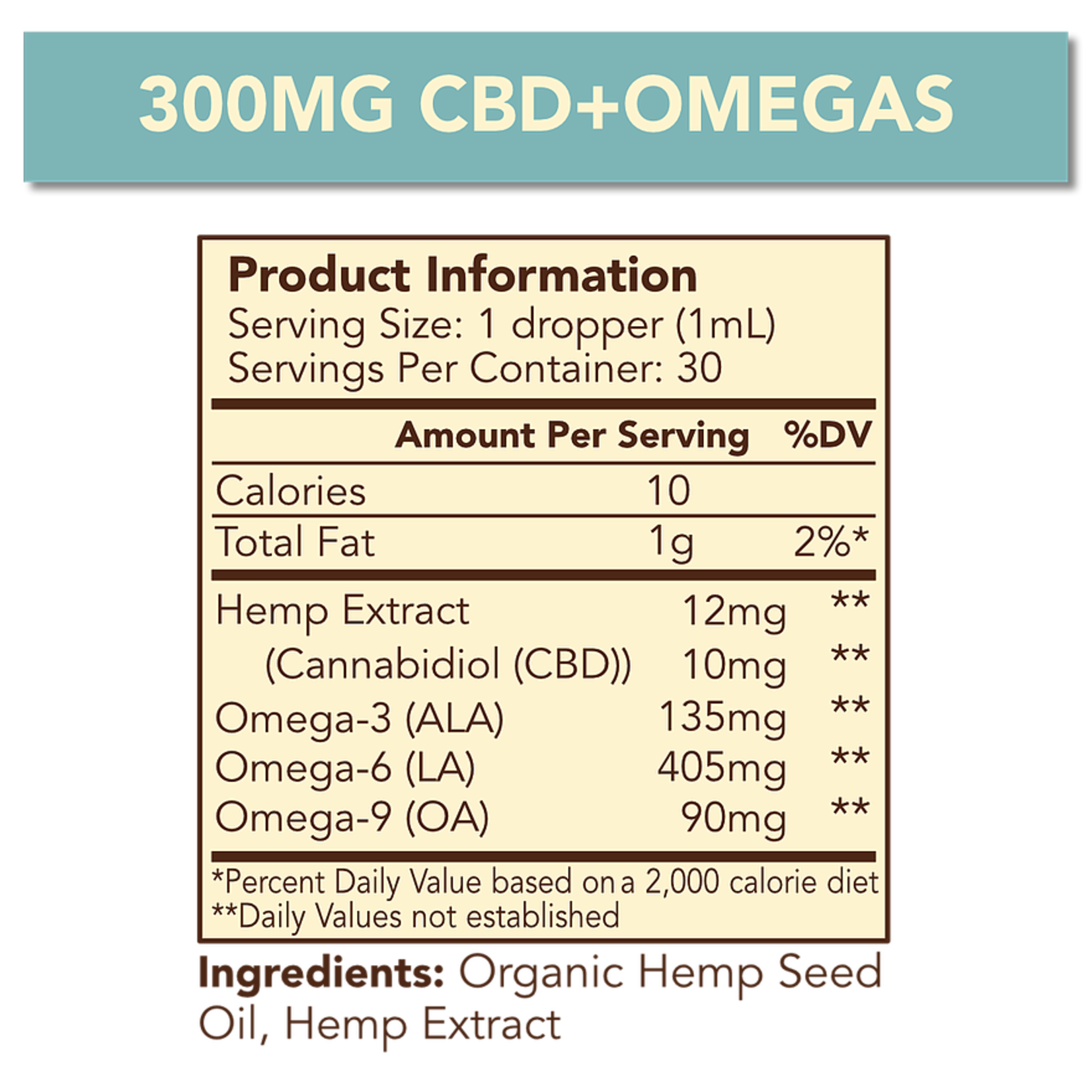 Cypress Hemp CBD + Omegas Full Spectrum 300mg