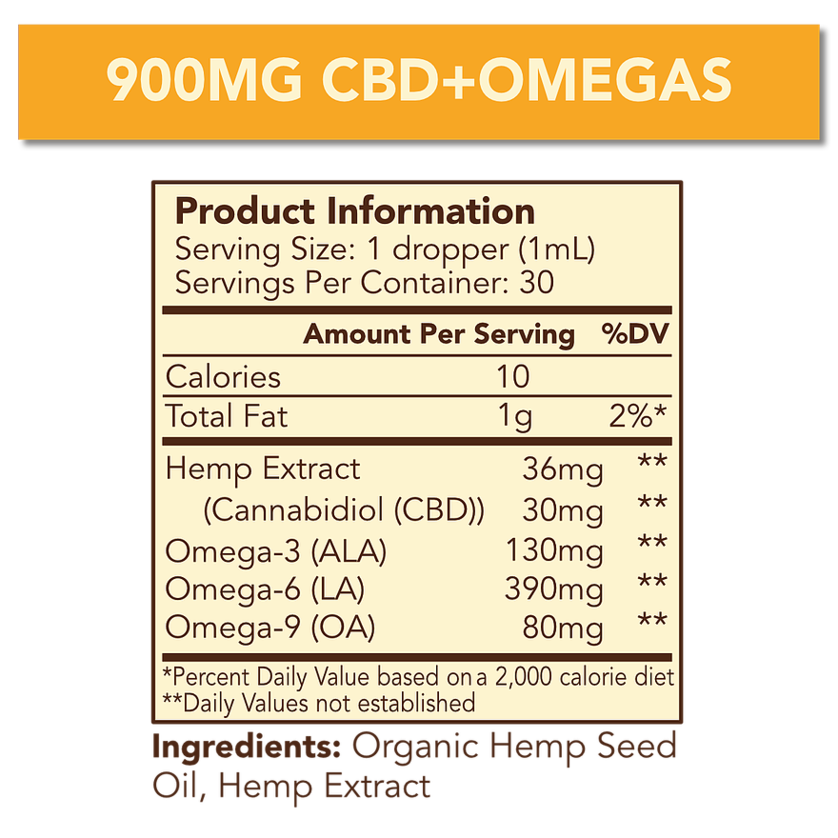 Cypress Hemp CBD + Omegas Broad Spectrum 900mg