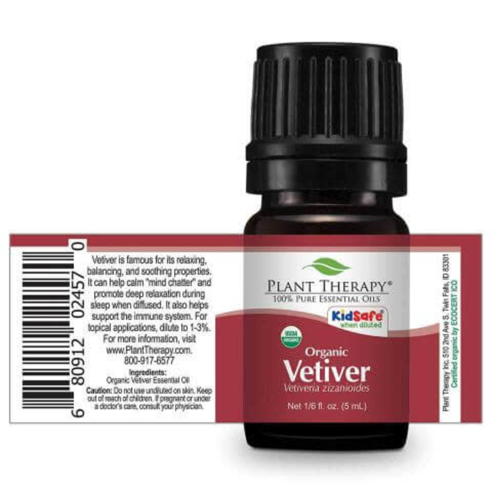 Plant Therapy PT Organic Vetiver Essential Oil 5ml