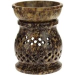 Prabhujis Gifts Soapstone Oil Burner Jali Medium