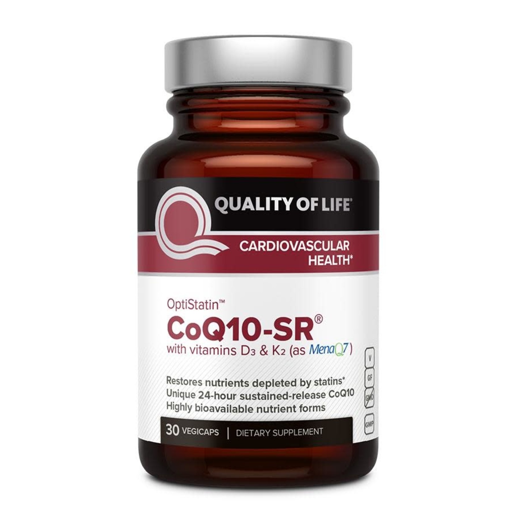 Quality of Life QOL OptiStatin COQ10-SR  w/vitamin D3 and K2 30ct