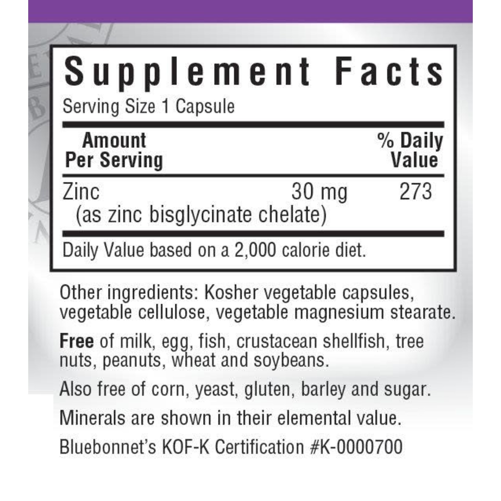 BlueBonnet Bluebonnet Chelated Zinc 90 Vegetable Capsules