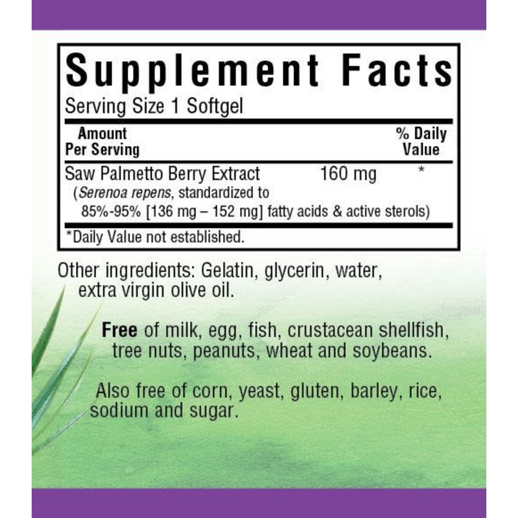 BlueBonnet Bluebonnet Saw Palmetto Berry Extract 30 softgels