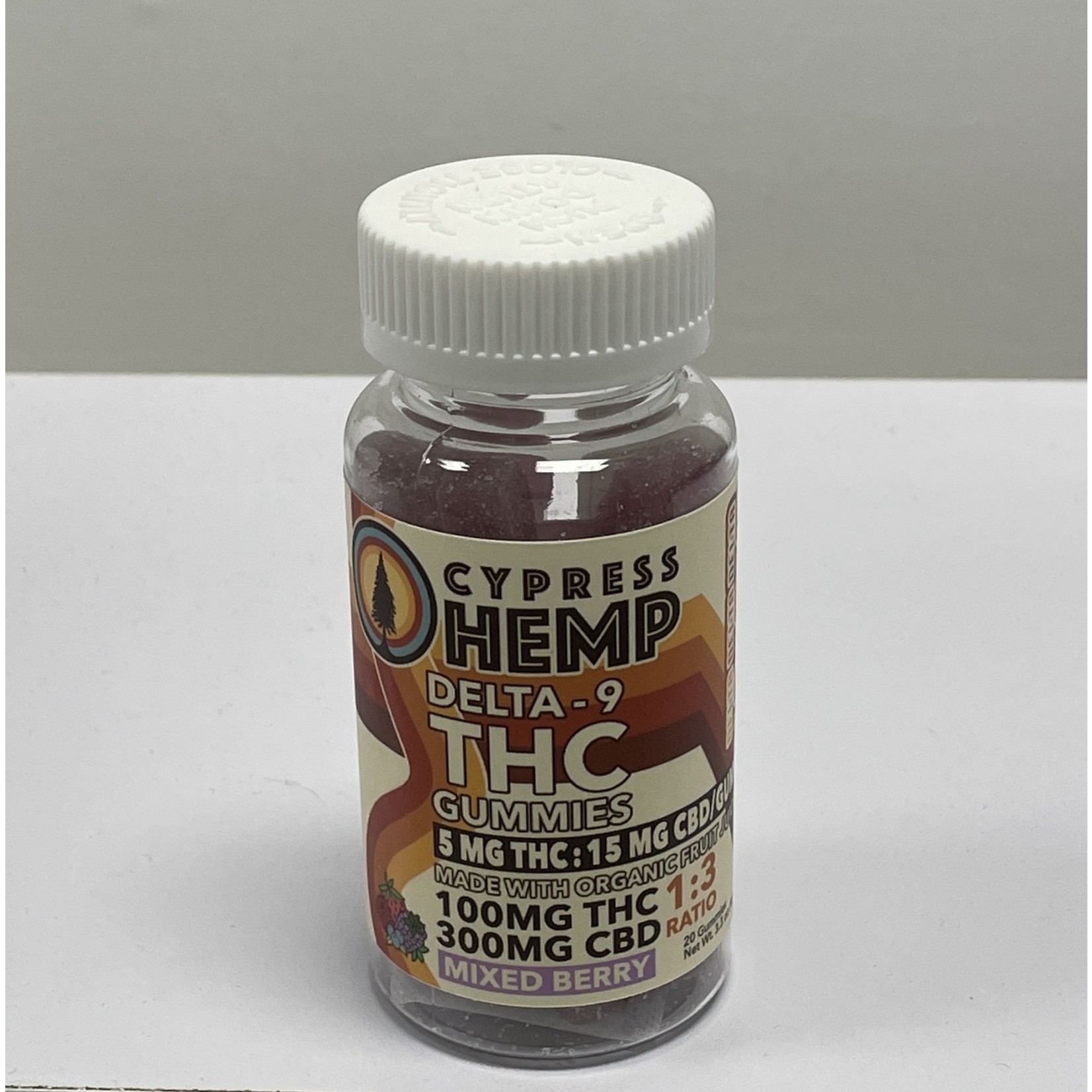 Cypress Hemp Cypress Hemp Delta 9 Bliss Mixed Berry Gummies 5mg THC:15mg CBD 20ct