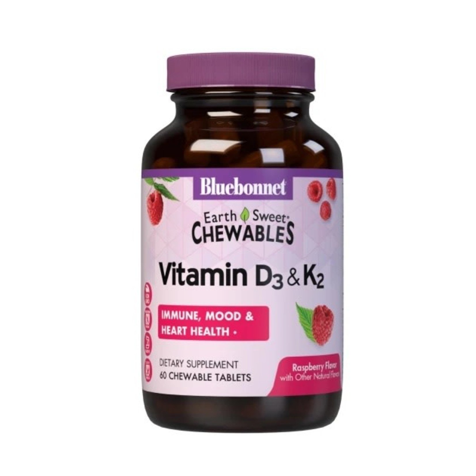 BlueBonnet Bluebonnet Vitamin D3 & K2 Raspberry Chewables  60ct