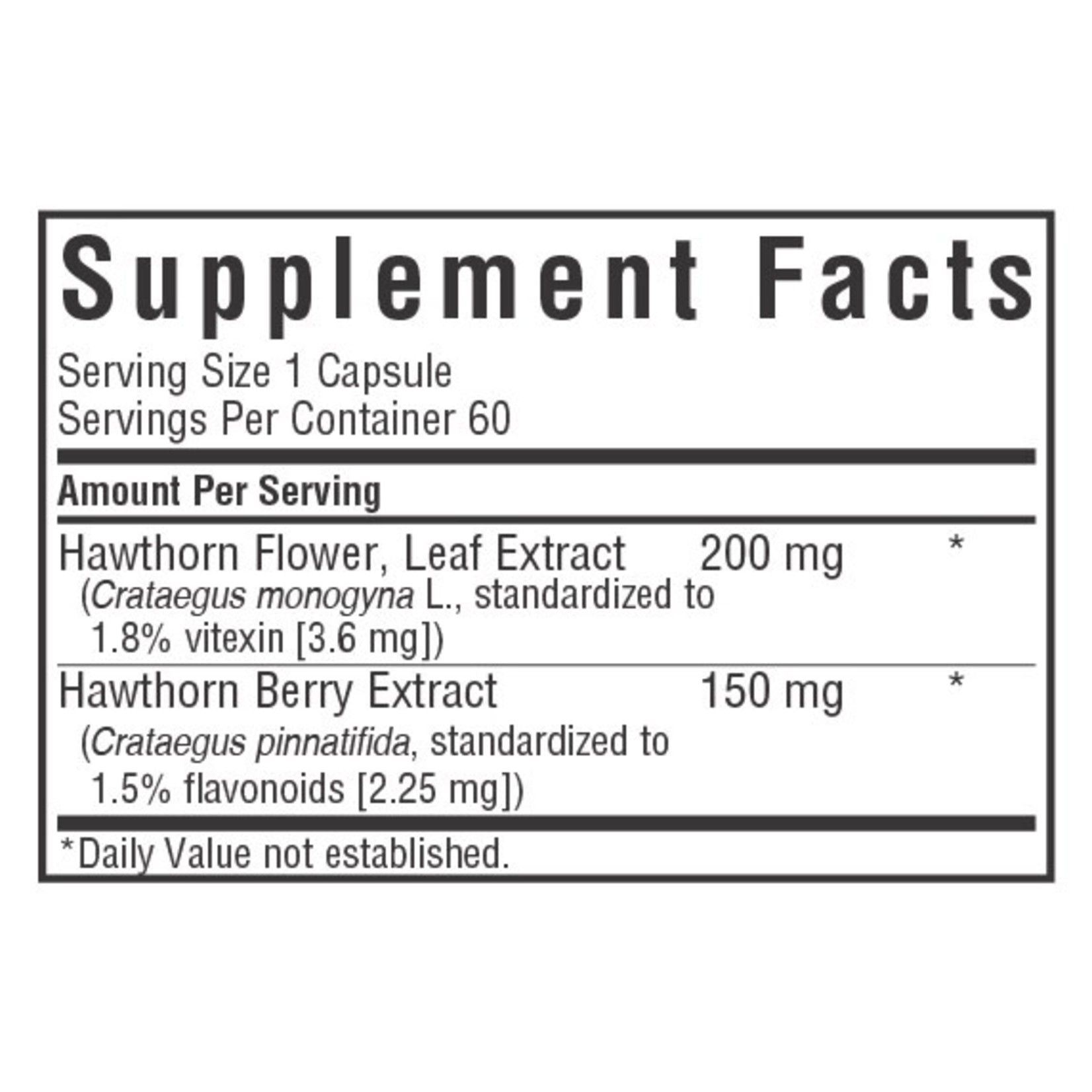 BlueBonnet Bluebonnet Hawthorn Herb Extract 60 Vegetable Capsules