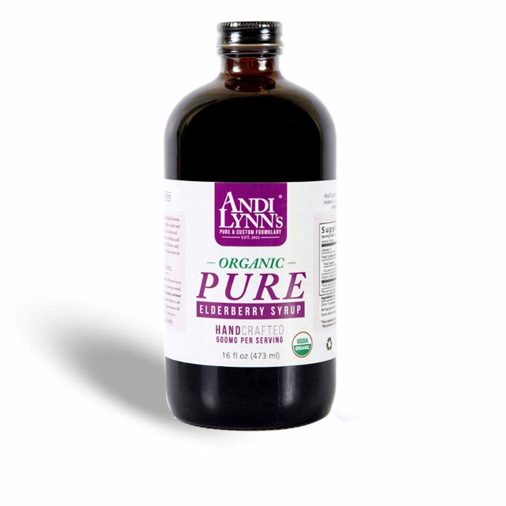 Andi Lynns Pure Black Elderberry Syrup with Honey