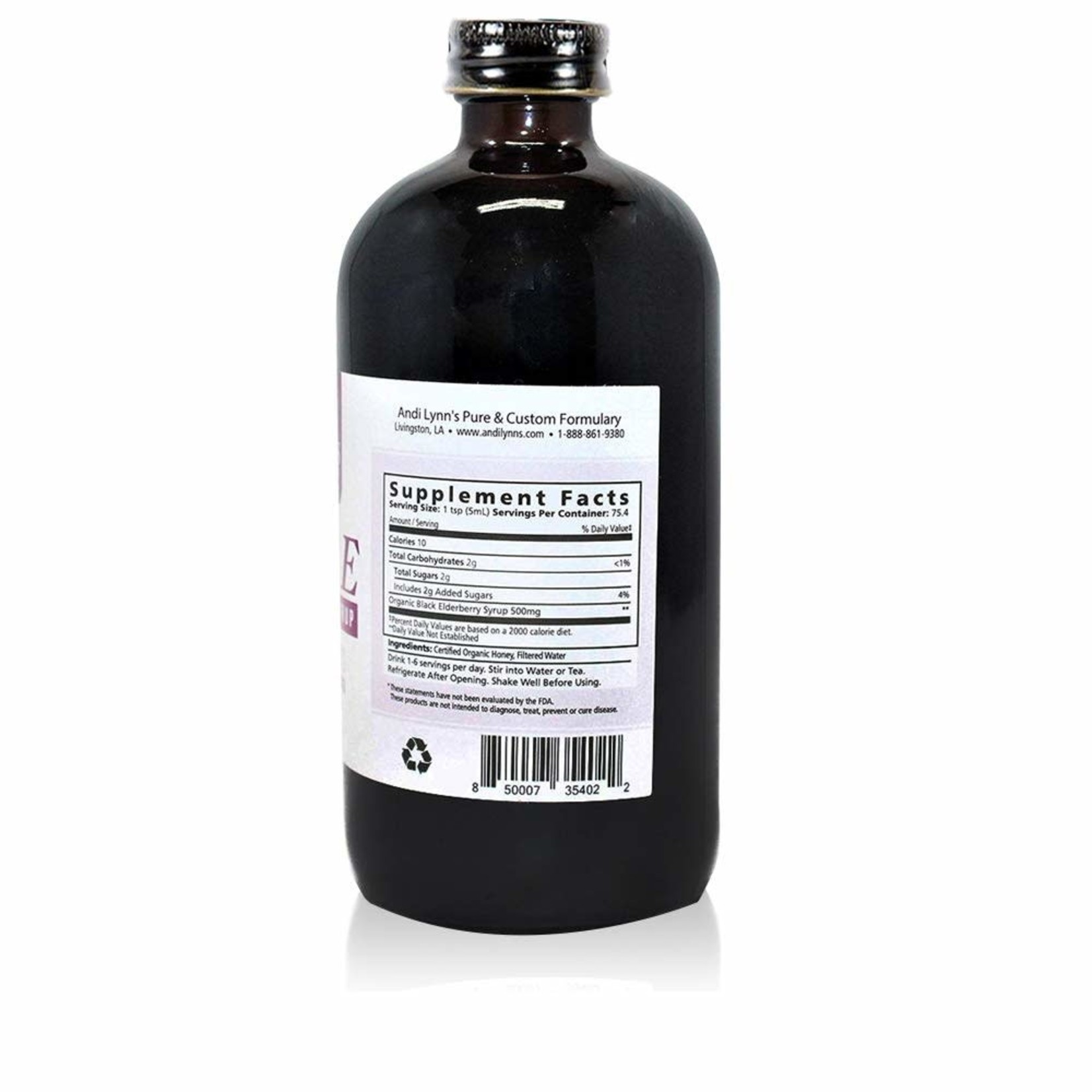 Andi Lynns Pure Black Elderberry Syrup with Honey