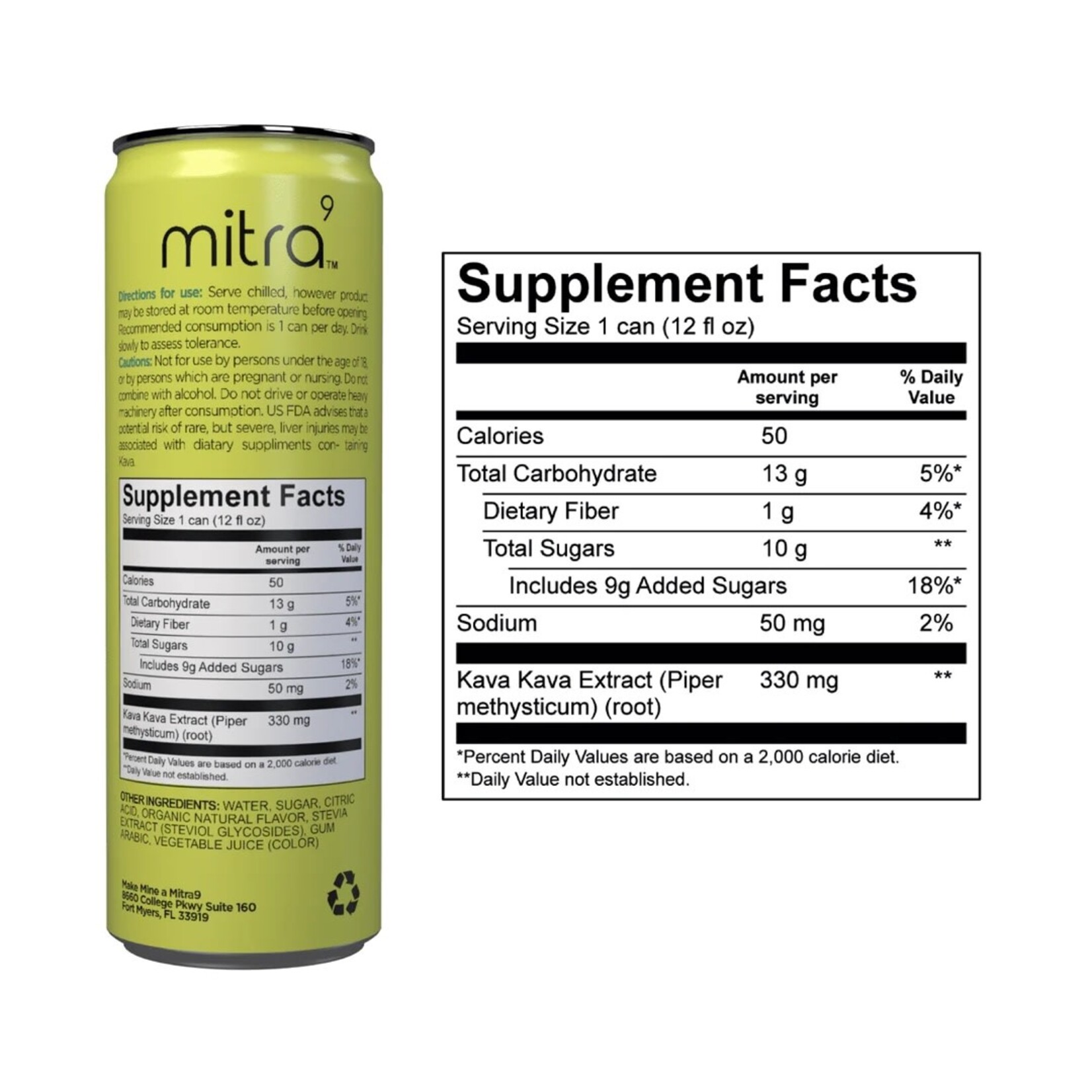 Mitra9 Mitra9 Sparkling KAVA Natural Flavor Drink