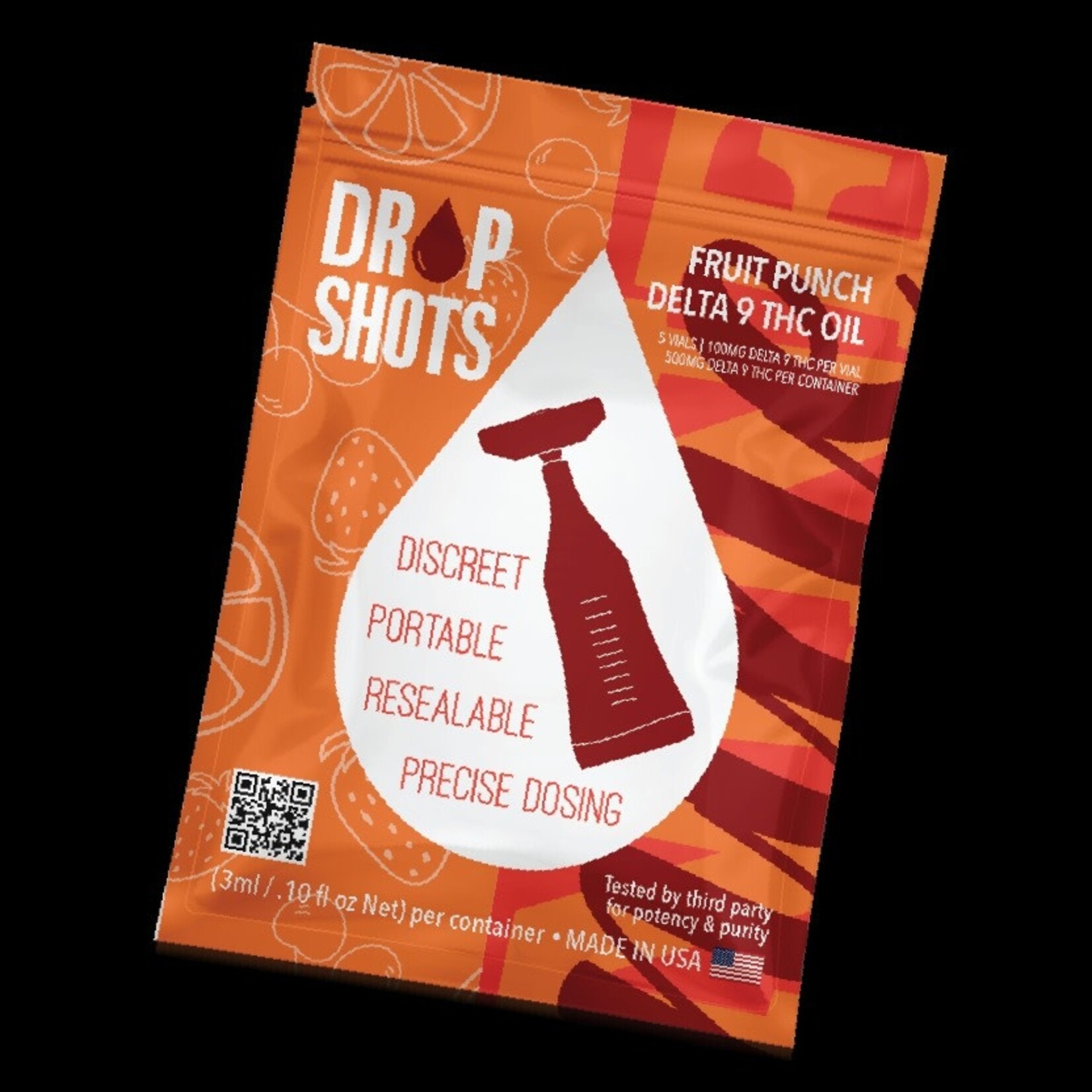 Drop Shots Drop Shots 100mg Delta 9 THC Oil Fruit Punch Single Vial
