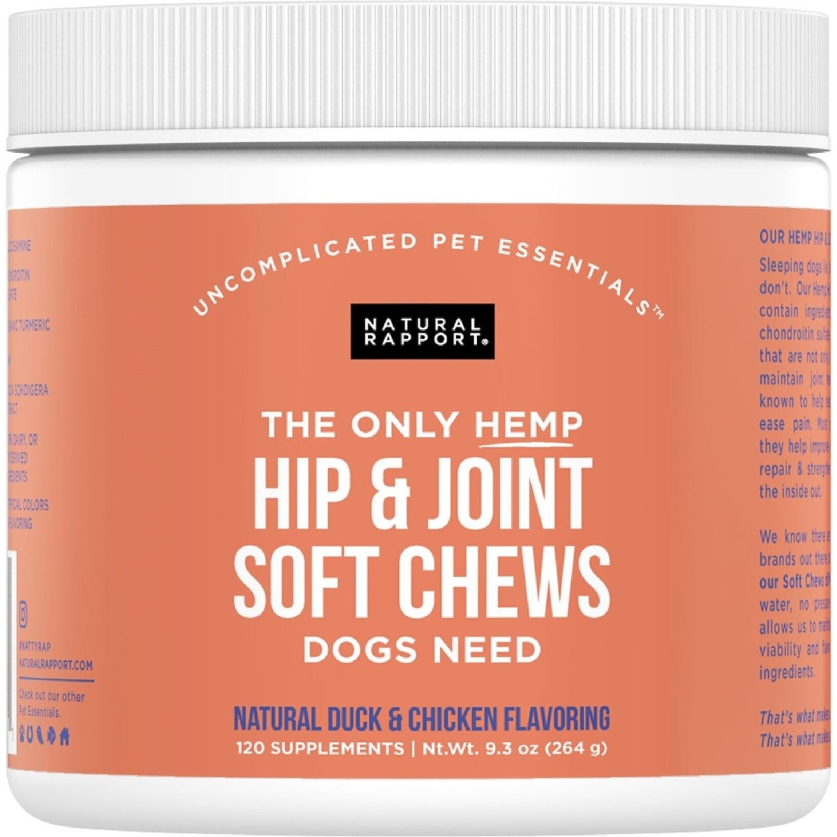 Natural Rapport Natural Rapport The only HEMP Hip & Joint Chew Dogs Need 120ct