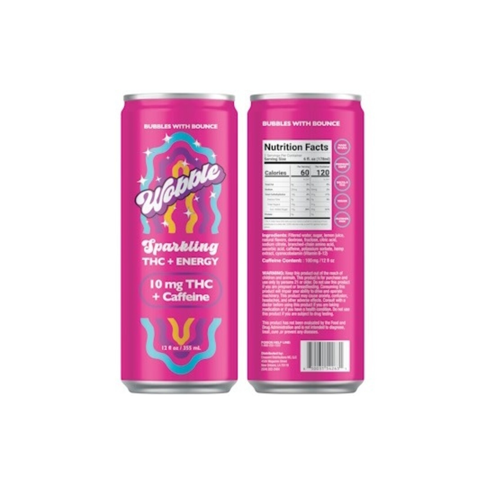 Crescent Canna Crescent Canna Wobble Sparkling 10mg THC + Energy Drink 12oz