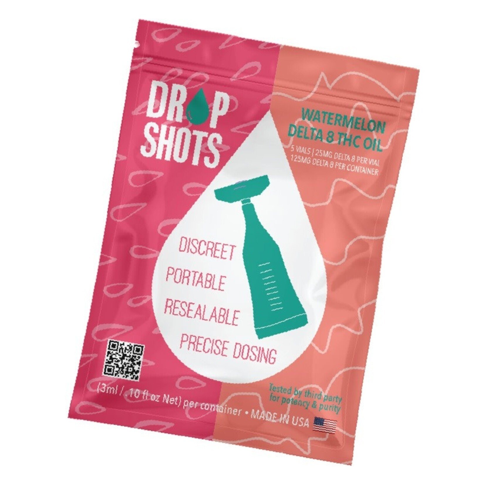 Drop Shots Drop Shots 100mg Delta 8 THC Oil Watermelon Single Vial