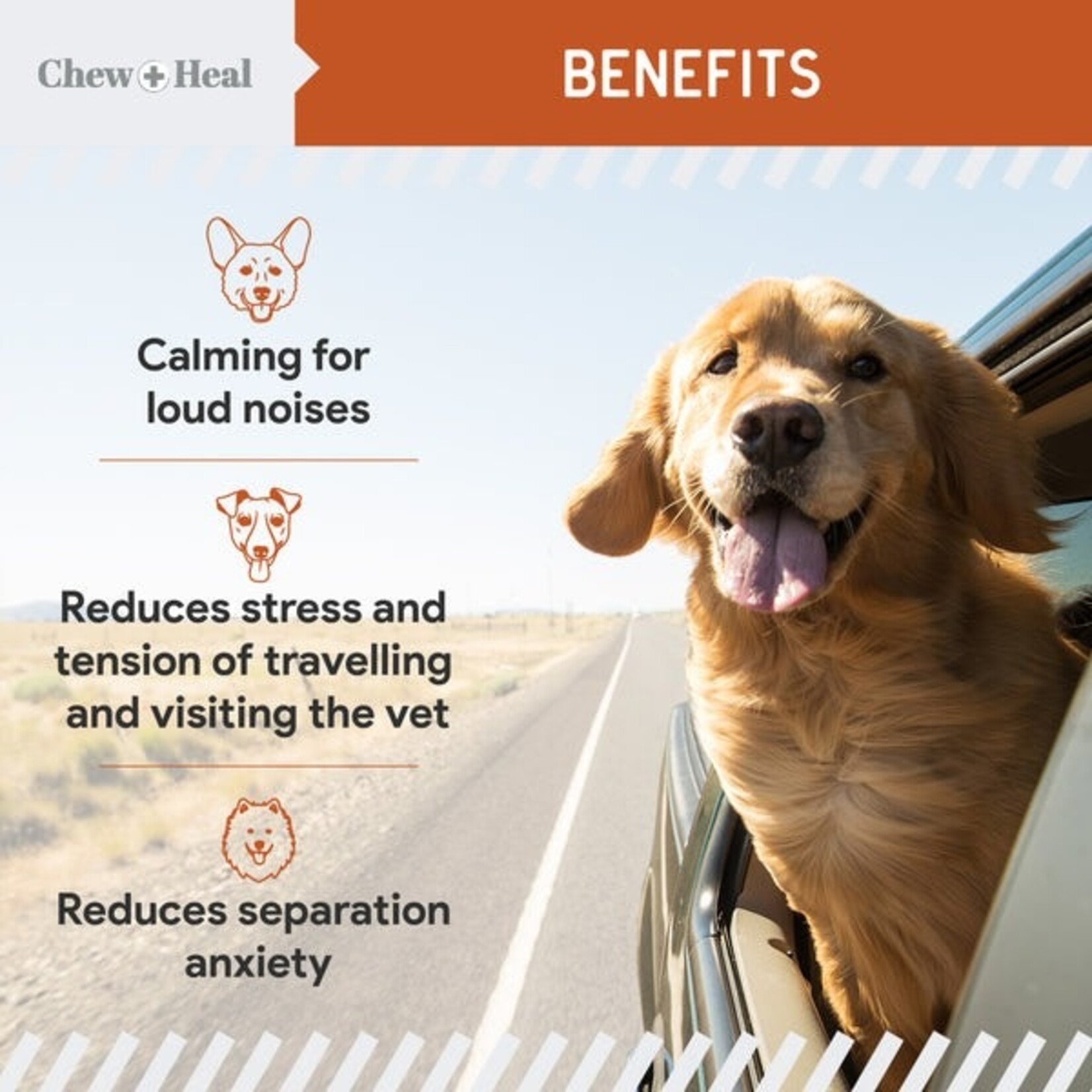 Chew & Heal Chew + Heal Anxiety Stress Supplement 60 Soft Chews