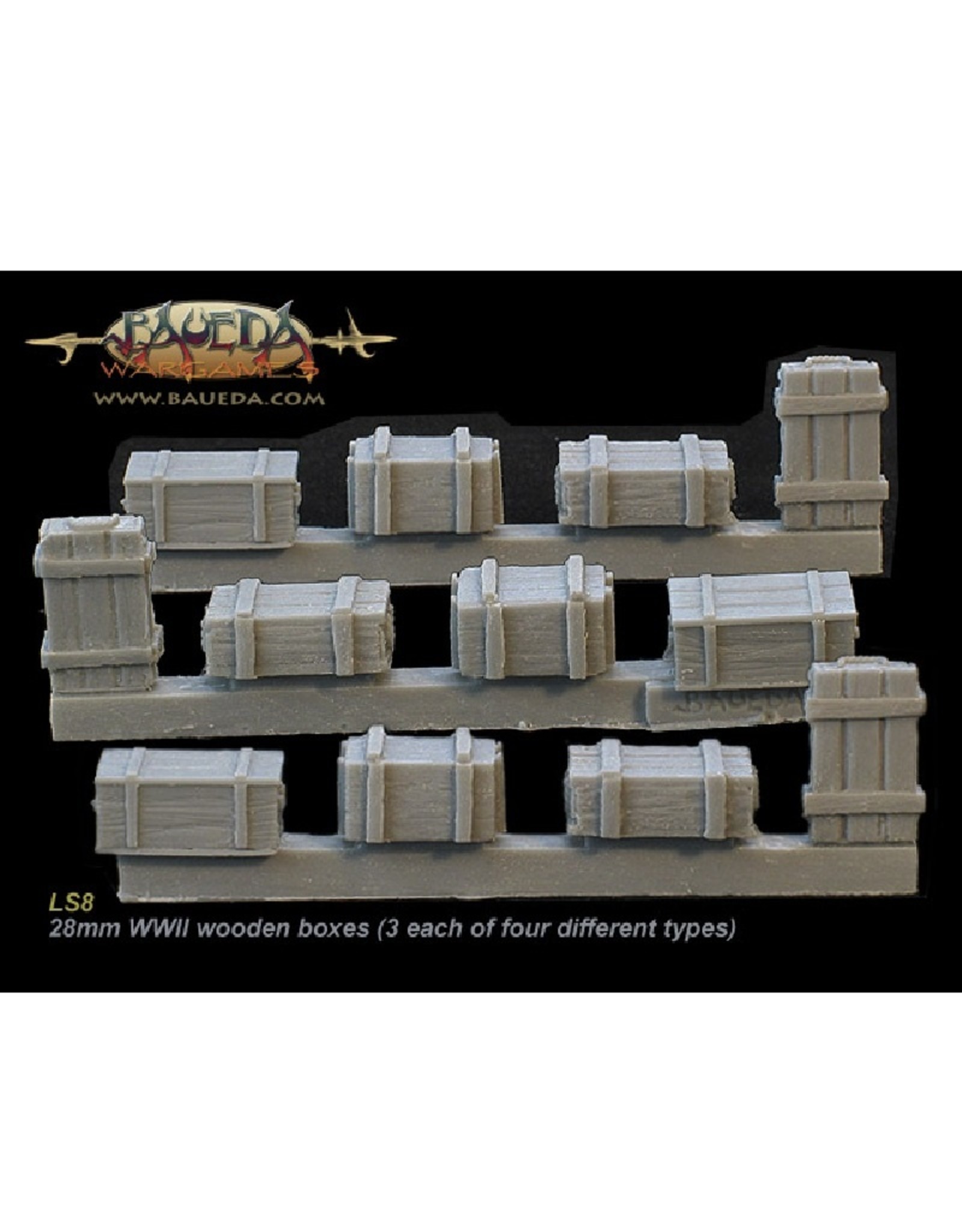 Baueda WWII wooden boxes (28mm)